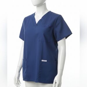 Blue V-Neck Scrub Top Used 3/$23